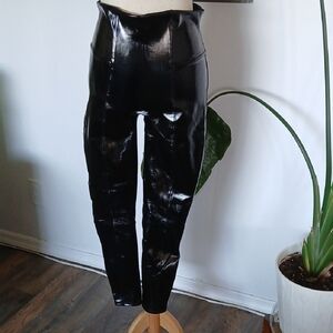SPANX Shiny Black Faux Leather Leggings